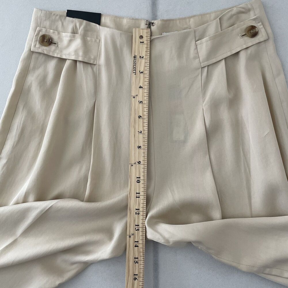 NWT Banana Republic Wide Leg Pleated Tencel Lyocell Pants Beige Size 10 - Picture 9 of 12